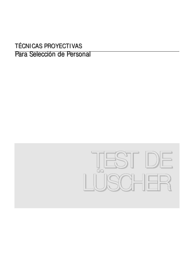 Manual Test de Luscher | PDF