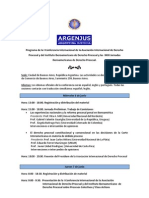 Programa de la I Conferencia Internacional de la Asociación Internacional de Derecho Procesal