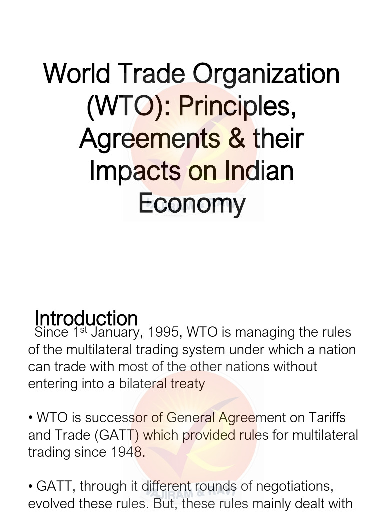 WTO Agreements and Indian Economy Insights | PDF | Market Access ...