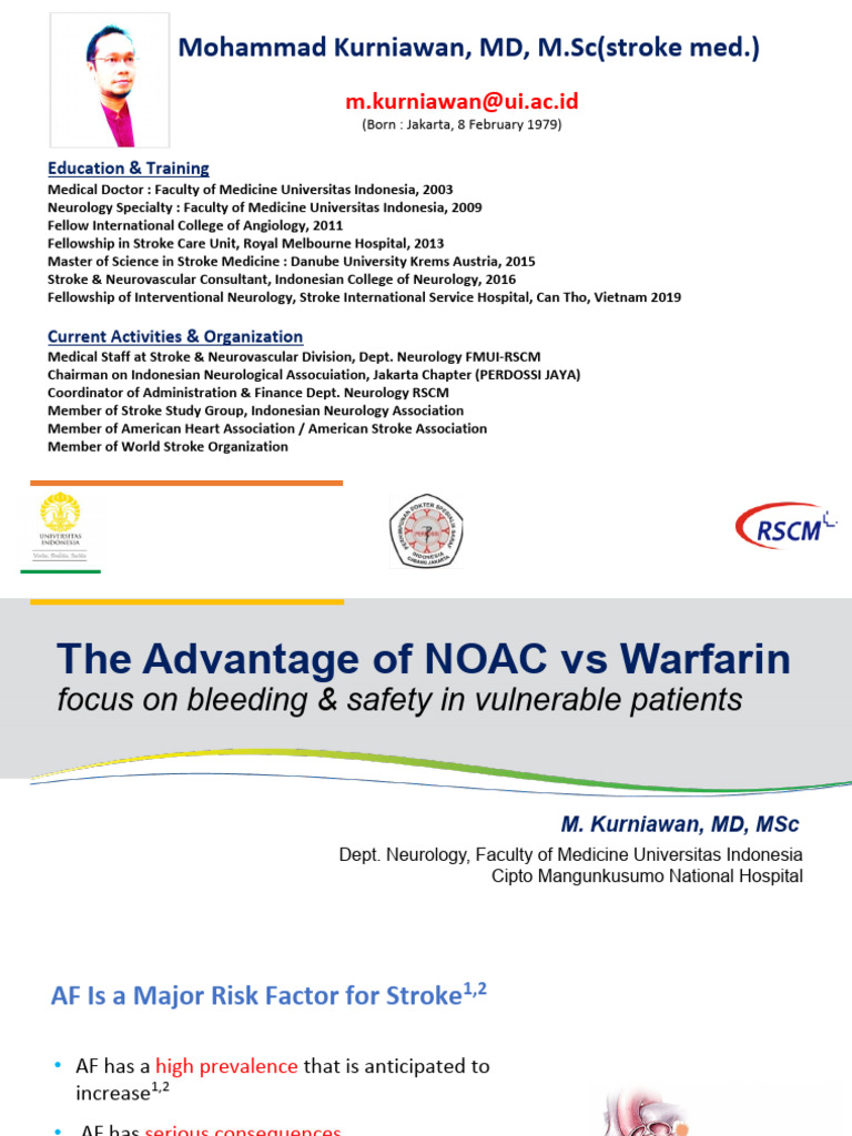 The Advantage of Noac VS Warfarin | PDF | Health Care | Clinical Medicine