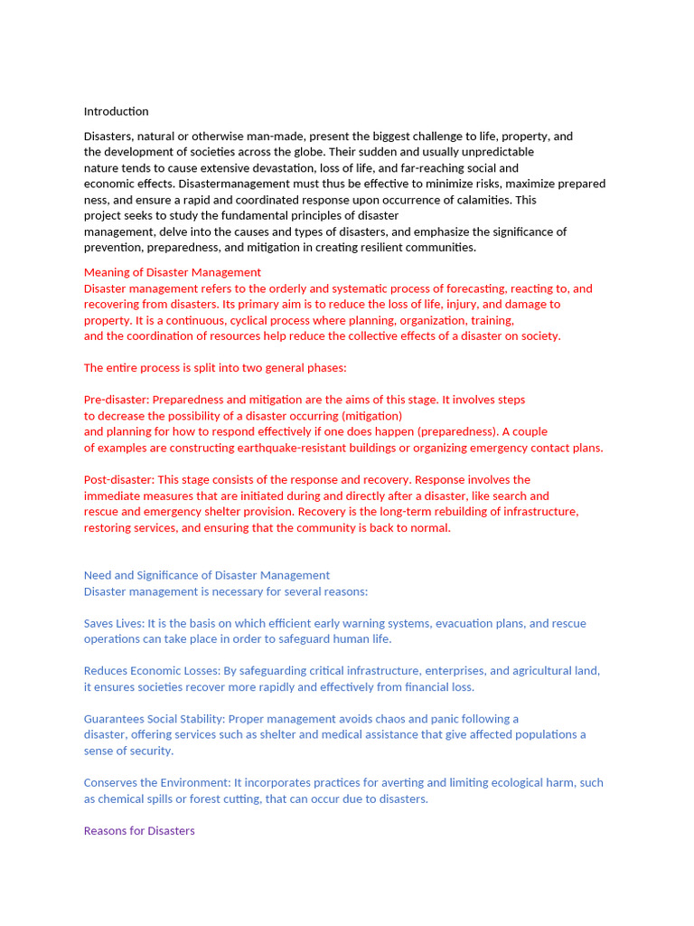 SST Project Disaster Management | PDF | Emergency Management | Emergency