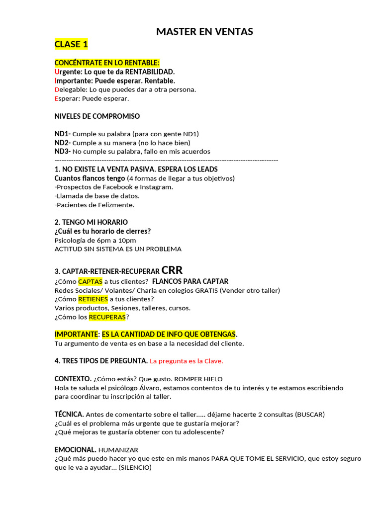 Master en Ventas | PDF | Sicología | Conceptos psicologicos