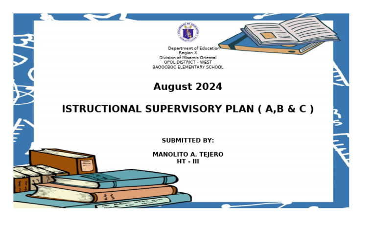 Instructional Supervisory Plan 2024 | PDF