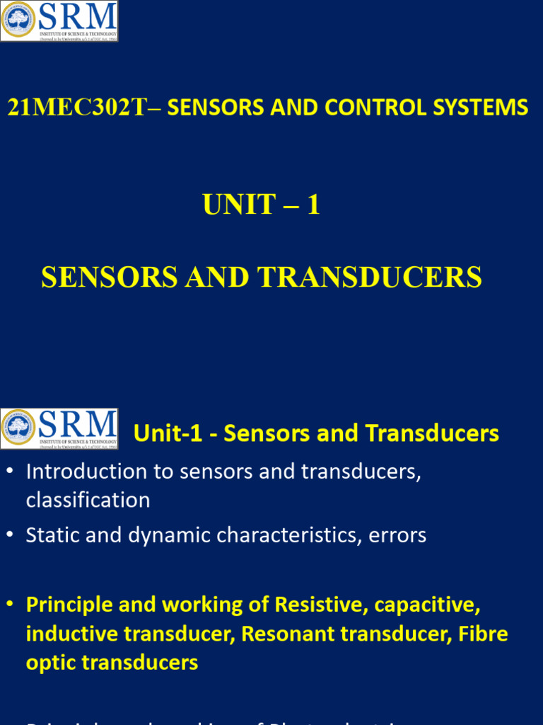 Sensors and Control Systems Overview | PDF | Inductance | Capacitor