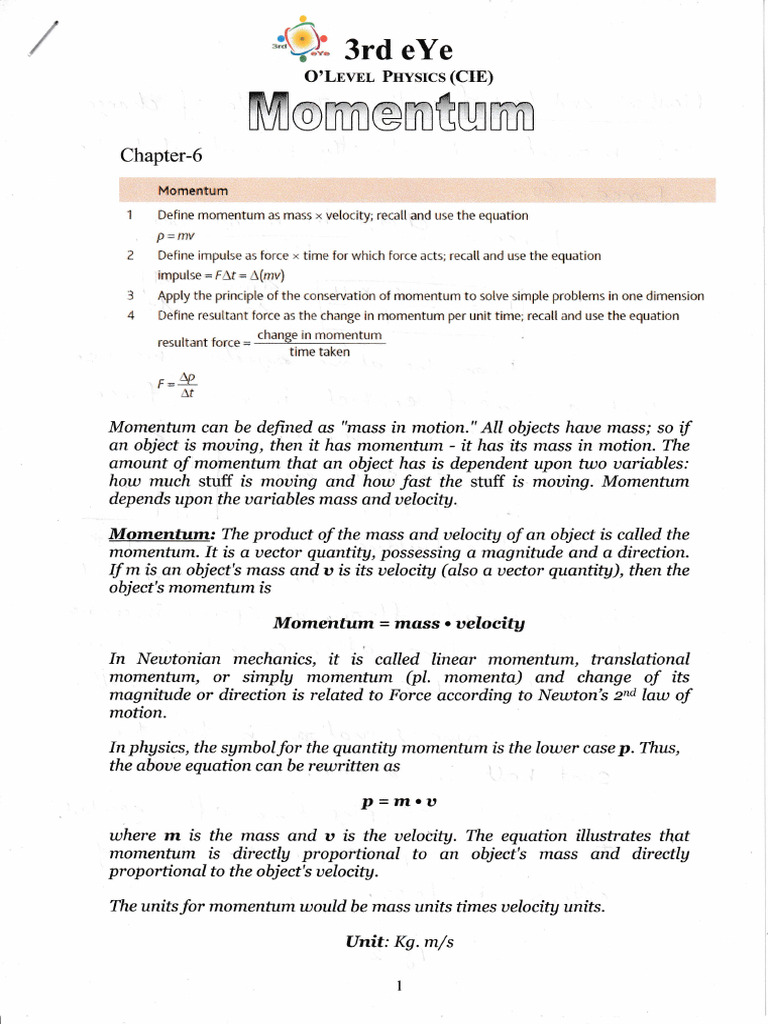 Conservation of Momentum Basics | PDF | Momentum | Velocity