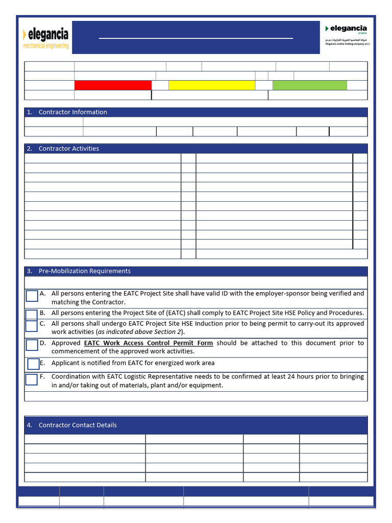 EATC-IMS-HSE-12012C Other Contractor Access Permit Form Ver.00 | PDF ...