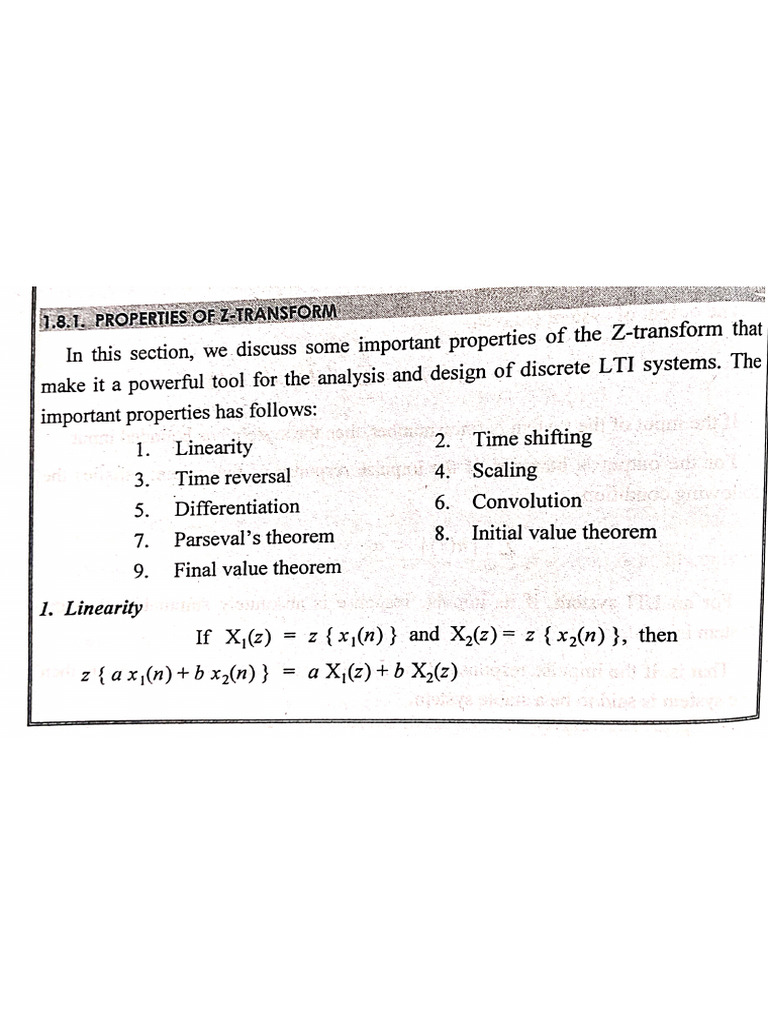 Z Transform Properties | PDF