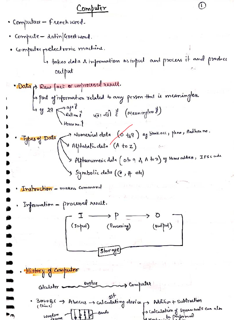 Computer Handwritten by Sanchita Basic | PDF