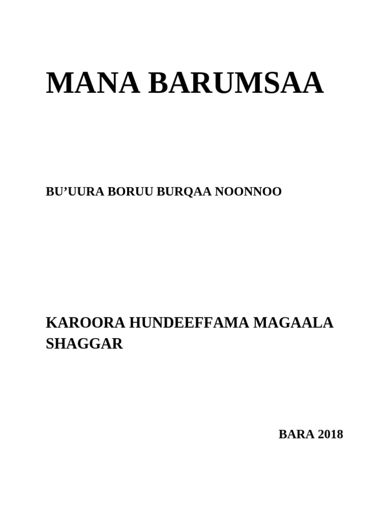 Karoora Hundeeffama Shaggar | PDF