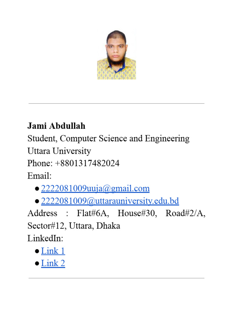 Computer Science Student Profile | PDF