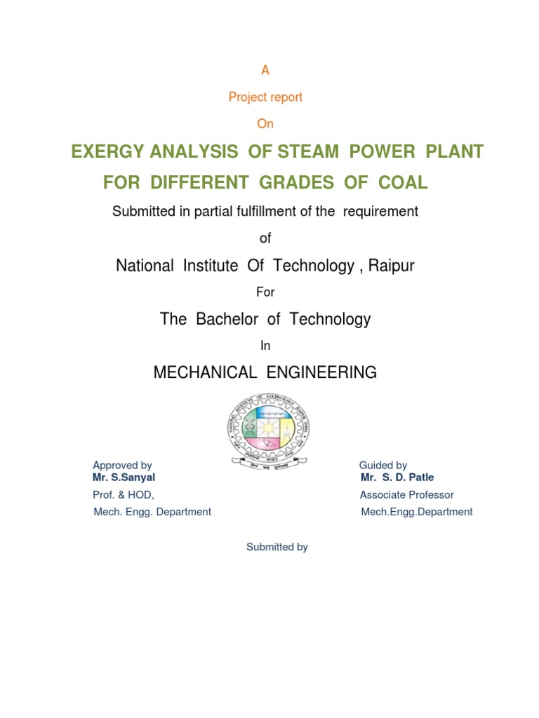 Exergy Analysis of Coal Power Plant | PDF | Exergy | Boiler