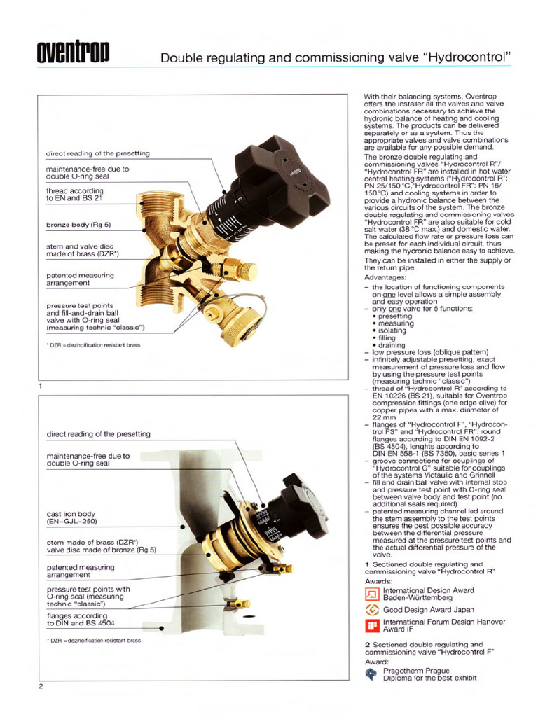 OVENTROP - Double Regulating Valve | PDF