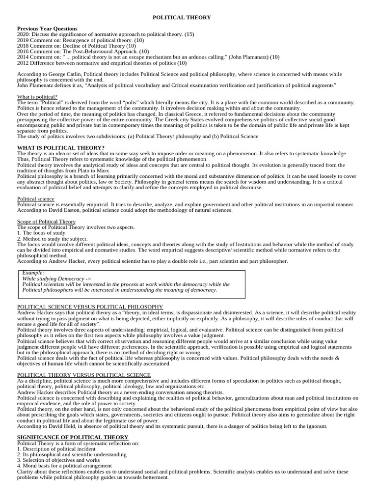 Understanding Political Theory Basics | PDF | Political Philosophy ...