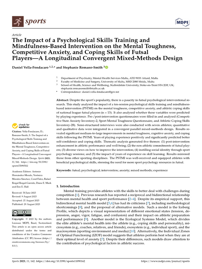 Sports: Article | PDF | Effect Size | Behavioural Sciences