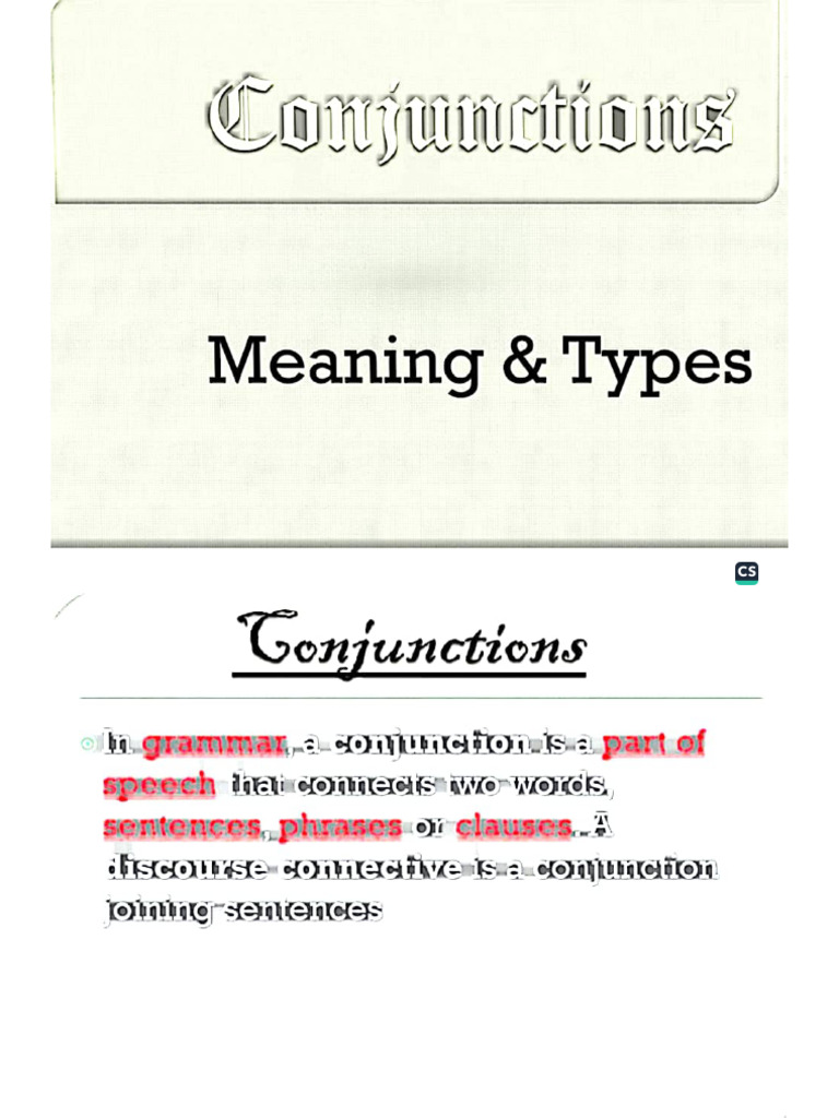 Conjunction S | PDF