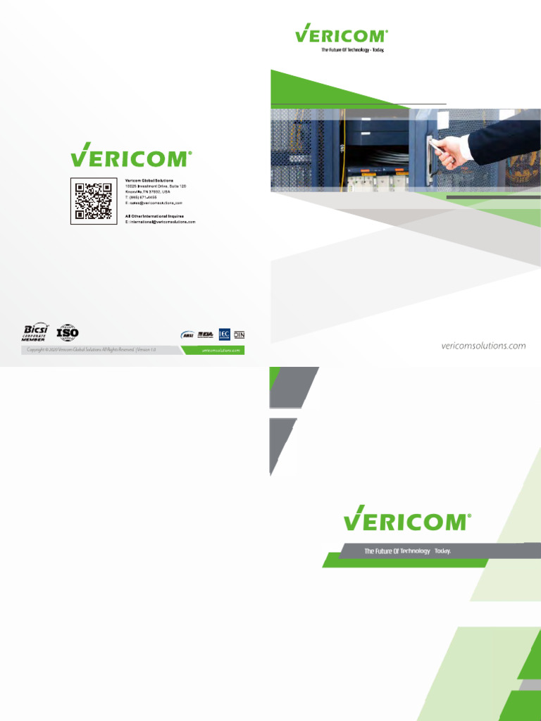 Vericom Rack and Cabinet Solutions Guide | PDF | Door