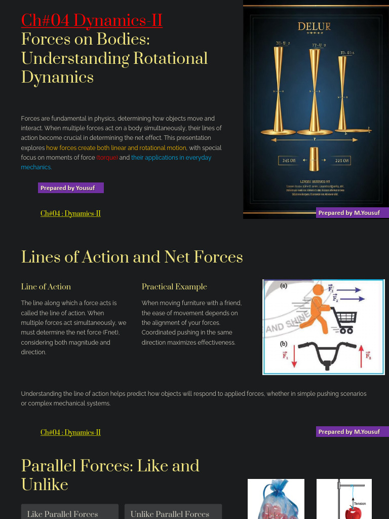 Understanding Rotational Dynamics and Forces | PDF | Torque | Force
