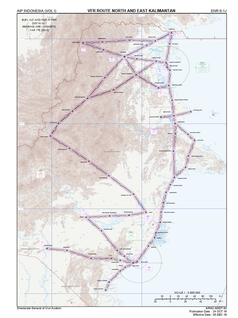 VFR Route Map for North and East Kalimantan | PDF