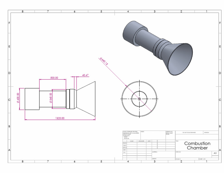 Combustion Chamber Technical Drawing | PDF