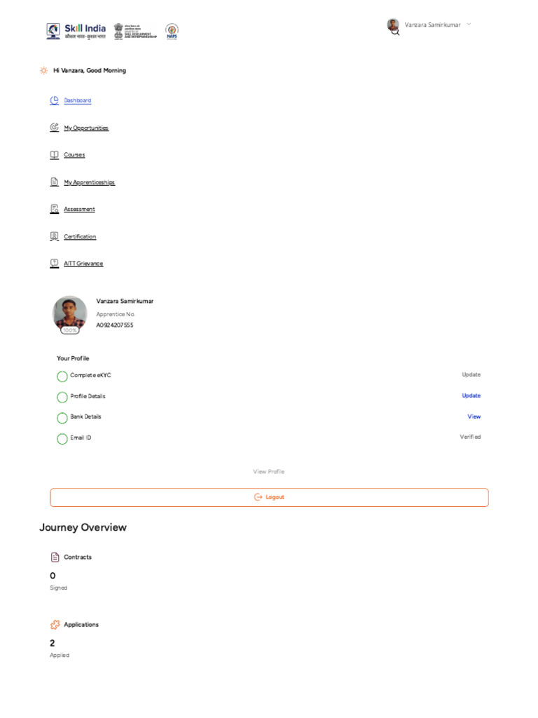 Candidate Dashboard - Apprenticeship Training Portal | PDF ...