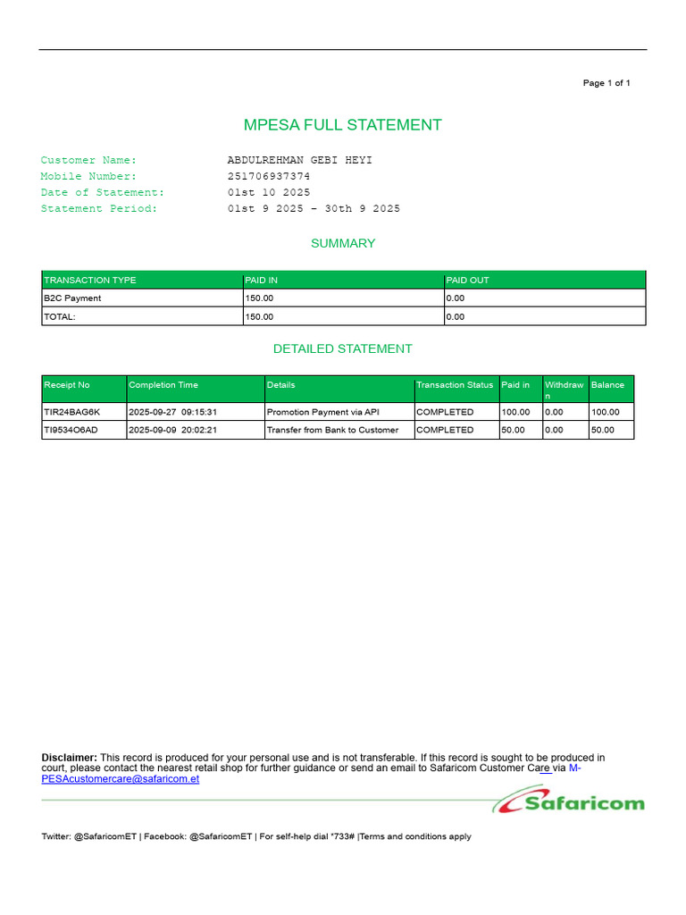 Statement Money in 20250901 20250930 | PDF