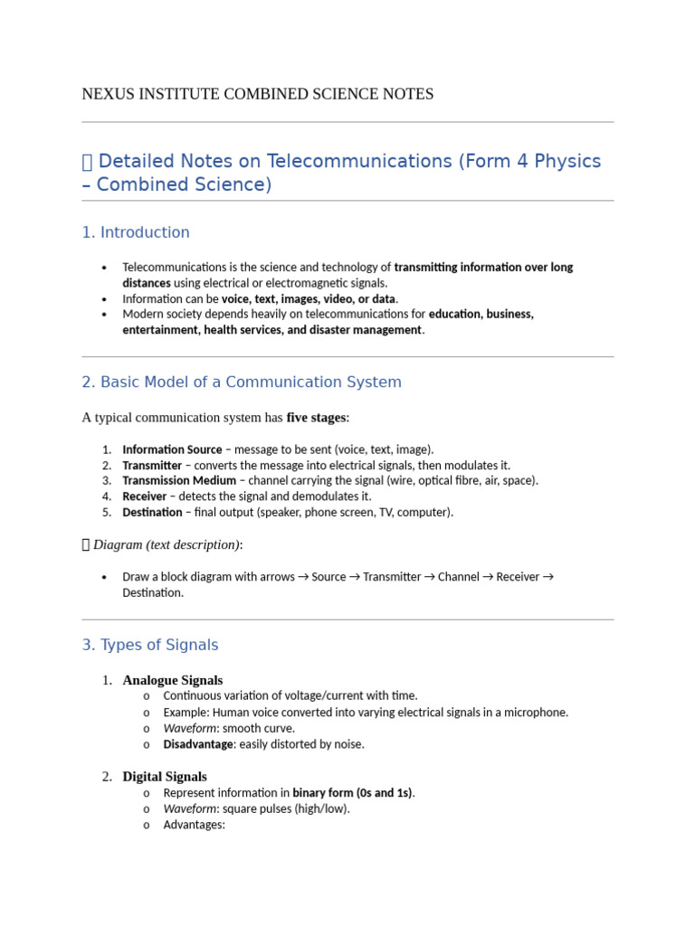 Telecommunications Science Notes | PDF | Telecommunications | Radio