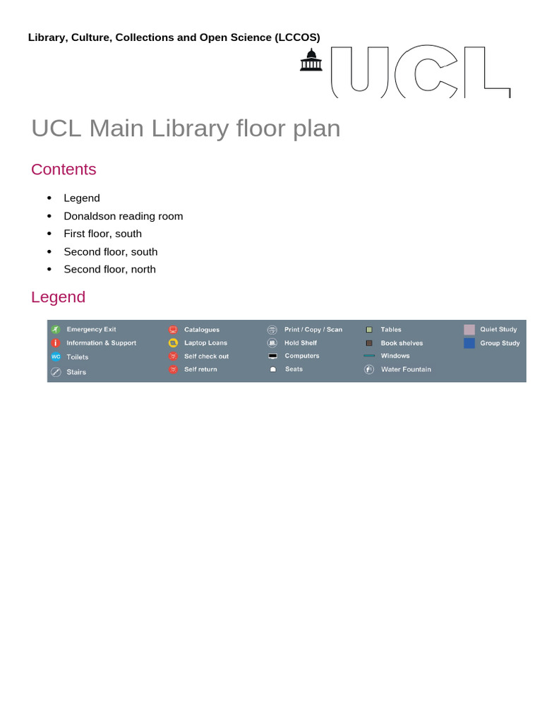 UCL Main Library Floor Plan Guide | PDF