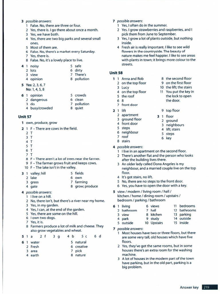 Vocabulary - Home - Answers | PDF