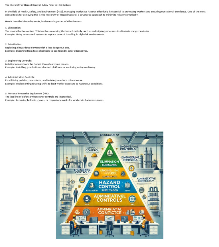 Hierarchy of Hazard Control in HSE | PDF