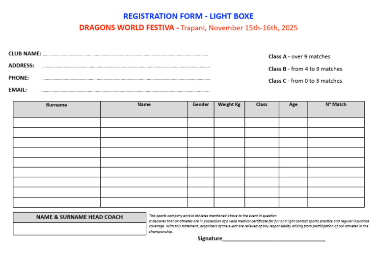 Registration Form Light Boxe | PDF