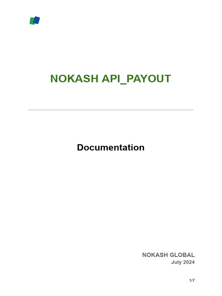 NOKASH API Payout Documentation | PDF | Internet | Information Technology