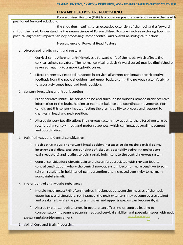 Neuroscience of Forward Head Posture | PDF | Scoliosis | Pain