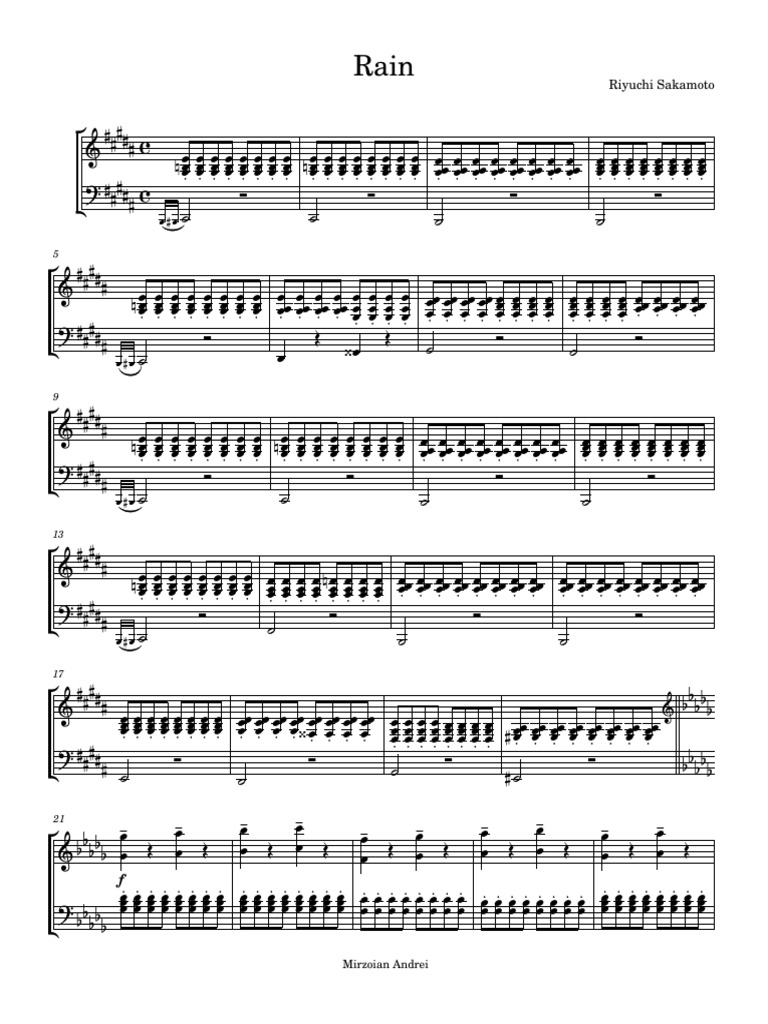 Rain Composition by Riyuchi Sakamoto | PDF