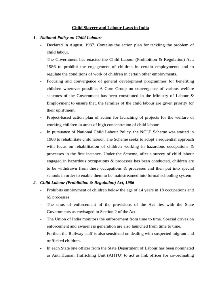 Child Labour Laws and Policies in India | PDF | Child Labour | Labour Law