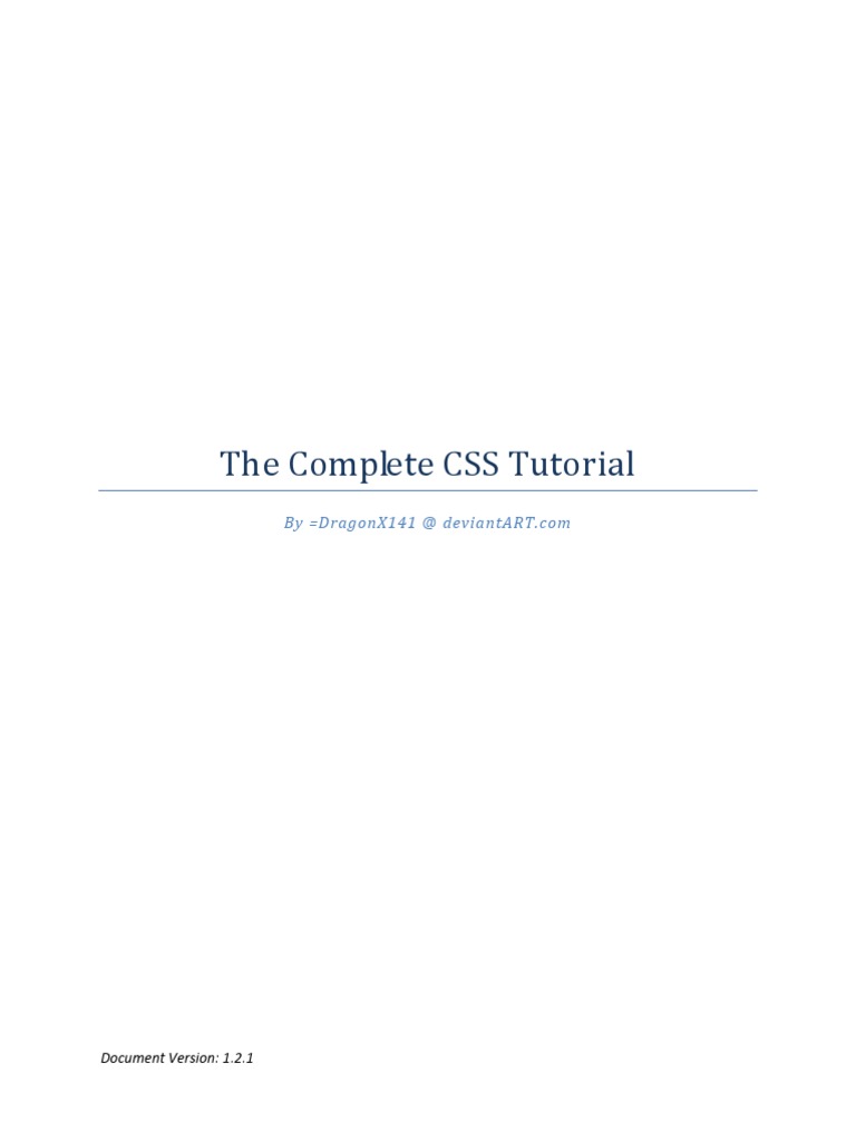 The Complete CSS Tutorial | PDF | Computers