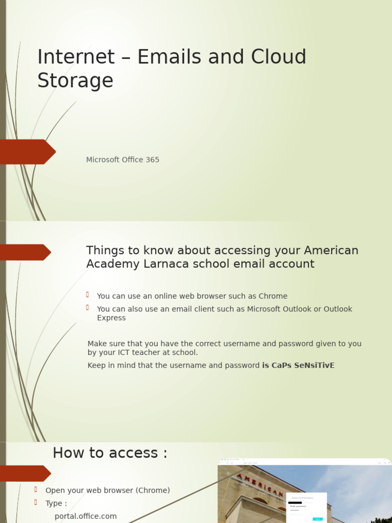 Accessing American Academy Email & Cloud | PDF | Computer File ...