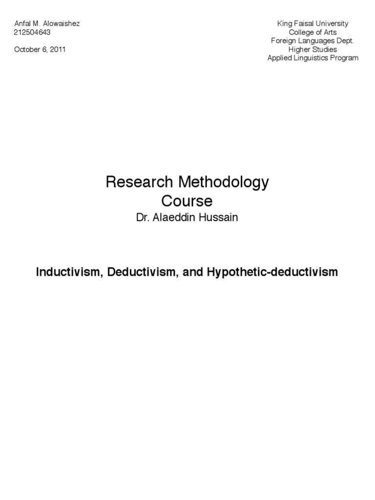 Inductivism vs. Deductivism Explained | PDF | Inductive Reasoning | Reason