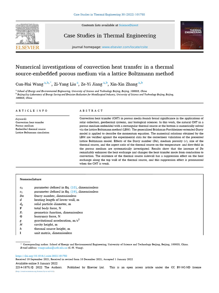 Convection Heat Transfer in Porous Media | PDF | Heat Transfer | Porosity