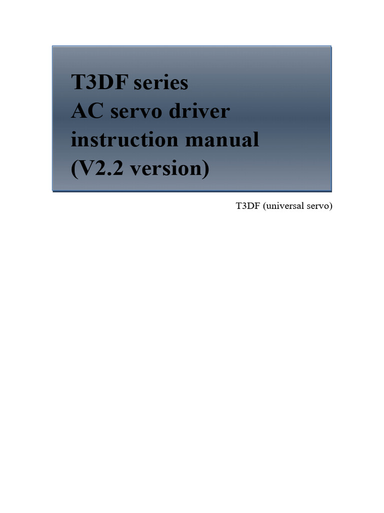 T3DF AC Servo Driver Manual V2.2 | PDF | Parameter (Computer ...