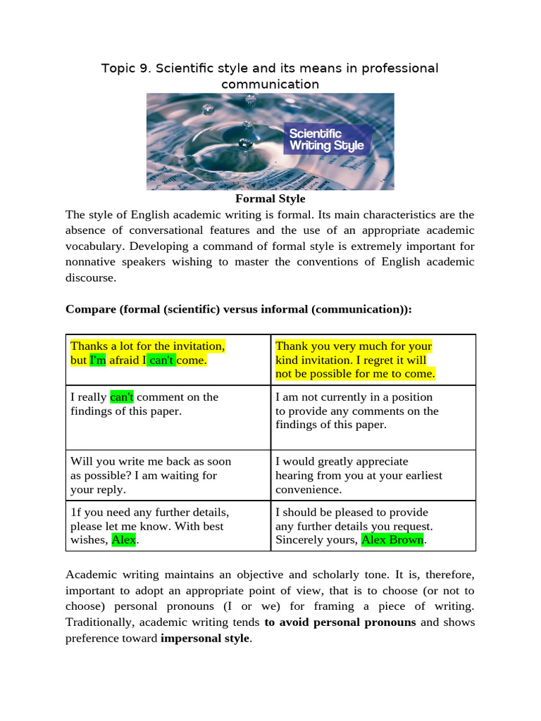 Academic Writing: Formal Style Guide | PDF | English Language ...