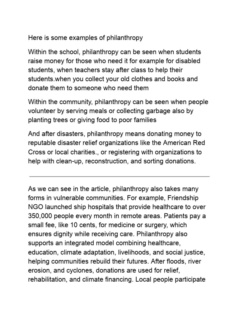 WHAT IS PHILANTHROPY EXAMPLES visual data 5