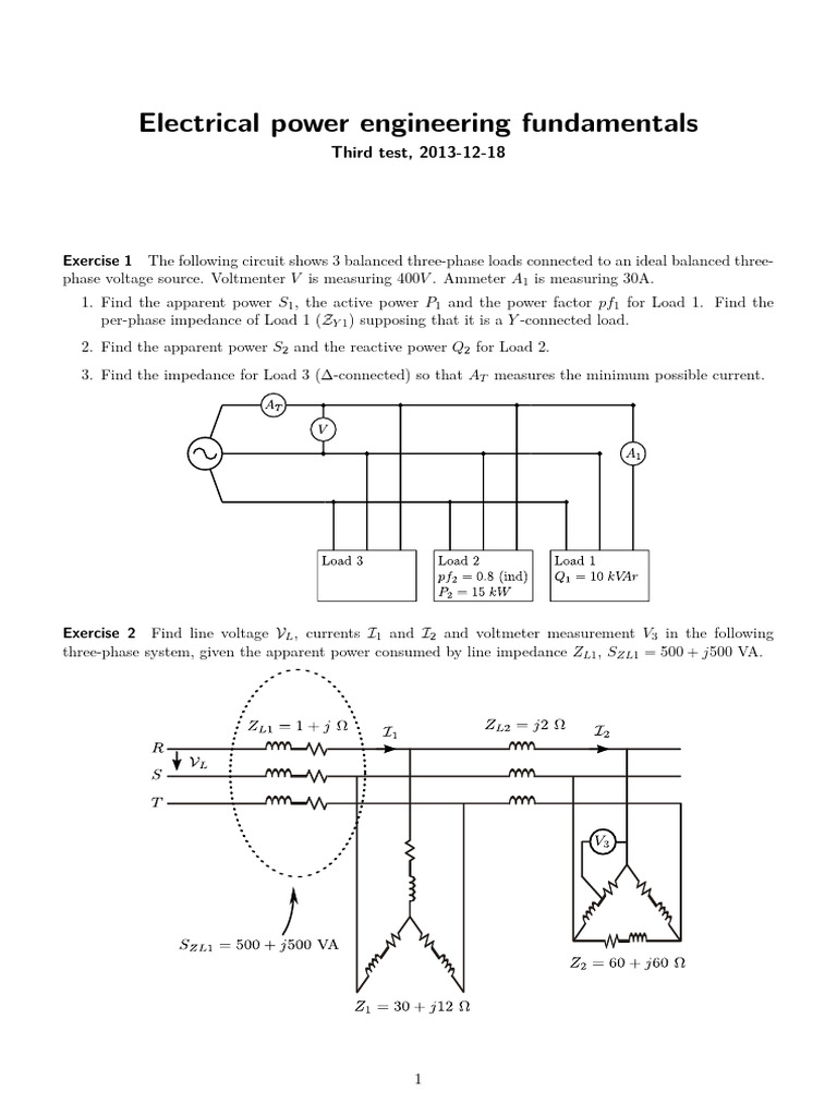 Electrical Power Engineering Test 2013 | PDF