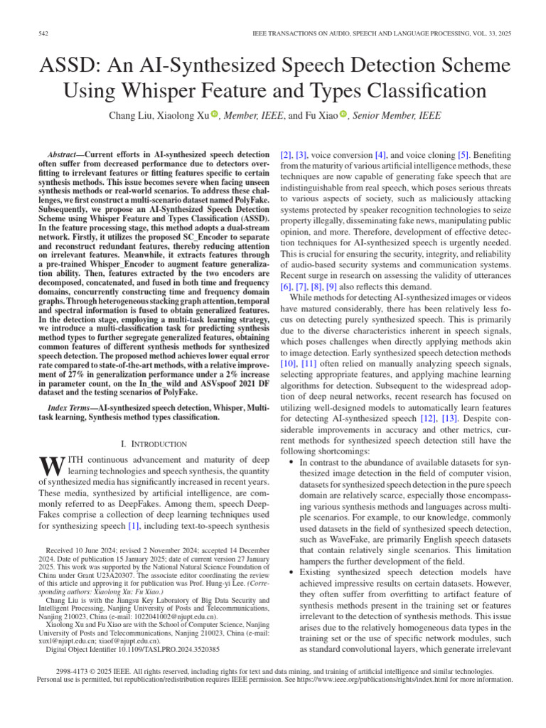 AI-Synthesized Speech Detection Method | PDF | Speech Synthesis | Deep ...