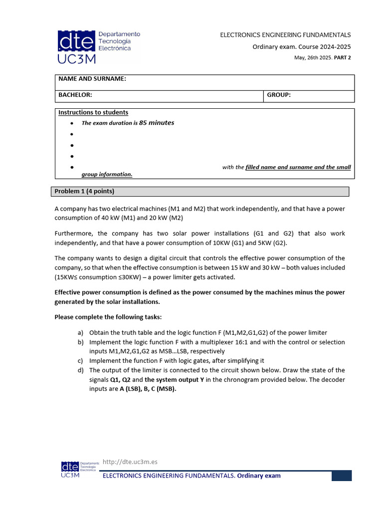 Electronics Engineering Exam 2025 | PDF | Analog To Digital Converter ...