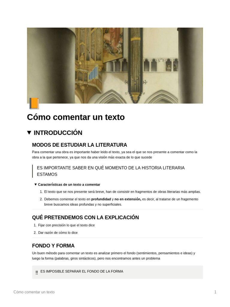 Guía para Comentar un Texto Literario | PDF