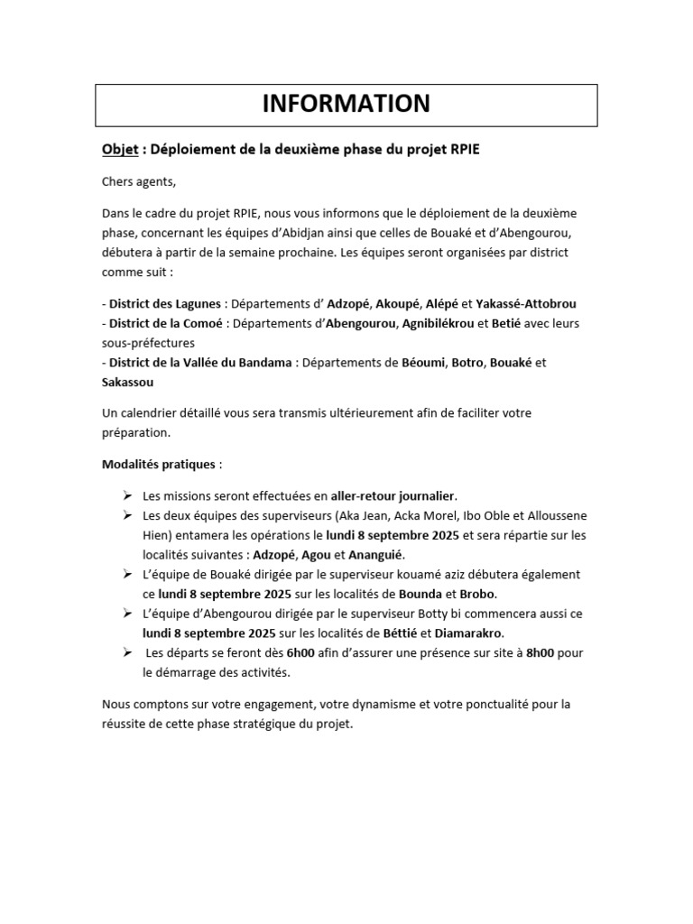 Déploiement Phase 2 Projet RPIE | PDF