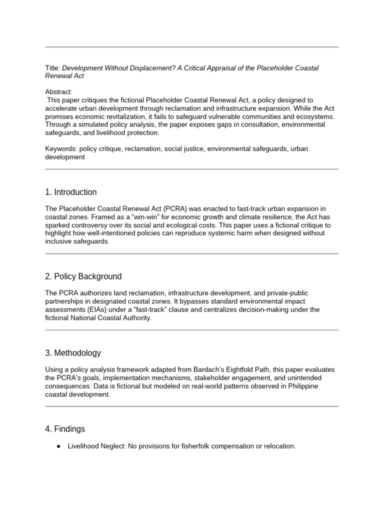 Development Without Displacement - A Critical Appraisal of The ...