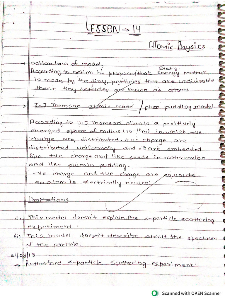 Atomic Physics or Class 12th Atom Notes | PDF