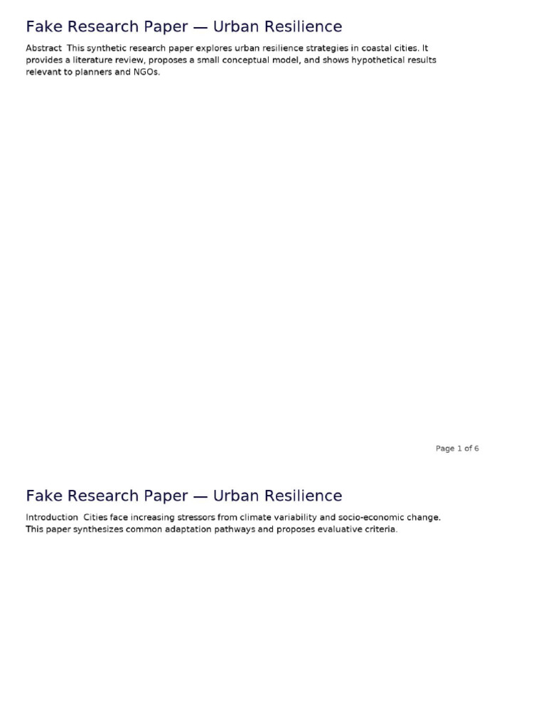 Fake Research Paper | PDF
