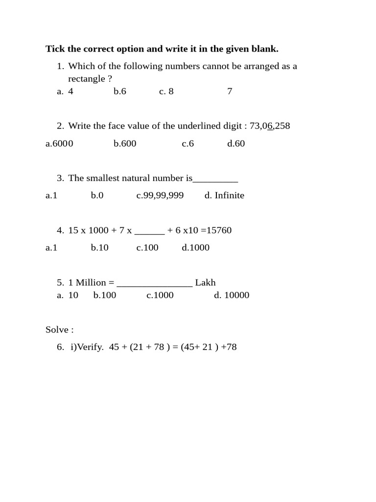Matha UT1 | PDF | Numbers | Arithmetic